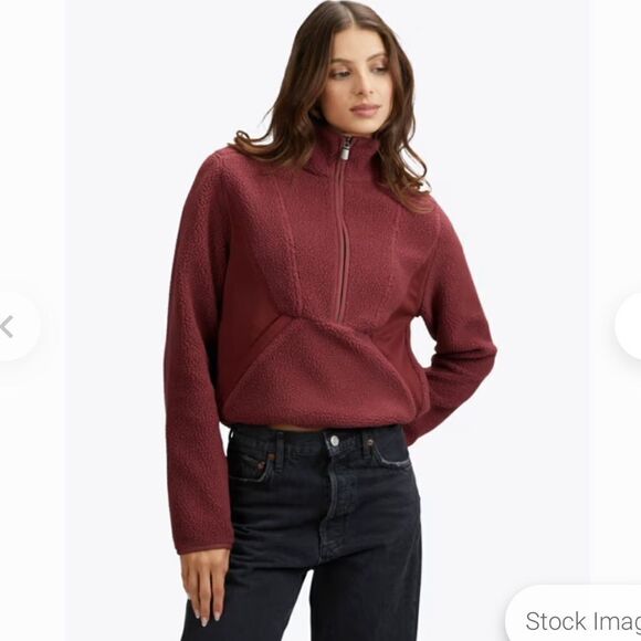 CUTS Polartec® Sherpa 1/2 Zip |Cabernet Classic-Fit Womens Sweatshirt NWT - Picture 1 of 6